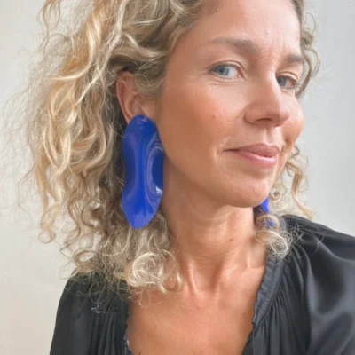 melting blue earrings