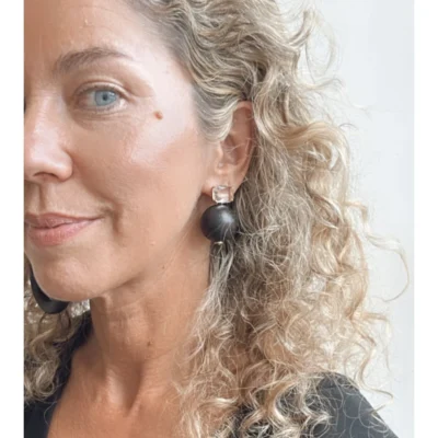 black crystal earrings