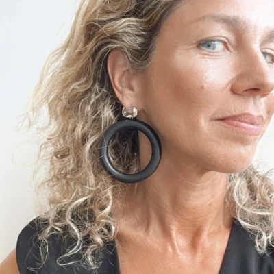 black crystal earrings