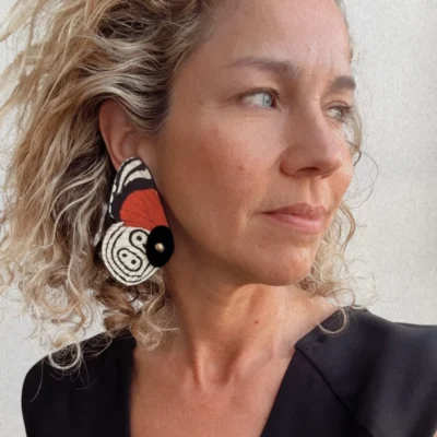 fly red earrings