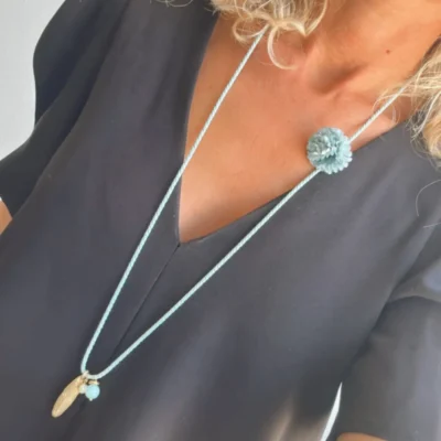 Golden Mask Baby Blue Necklaces