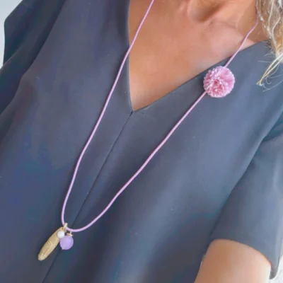 Golden Mask Lilac Necklaces