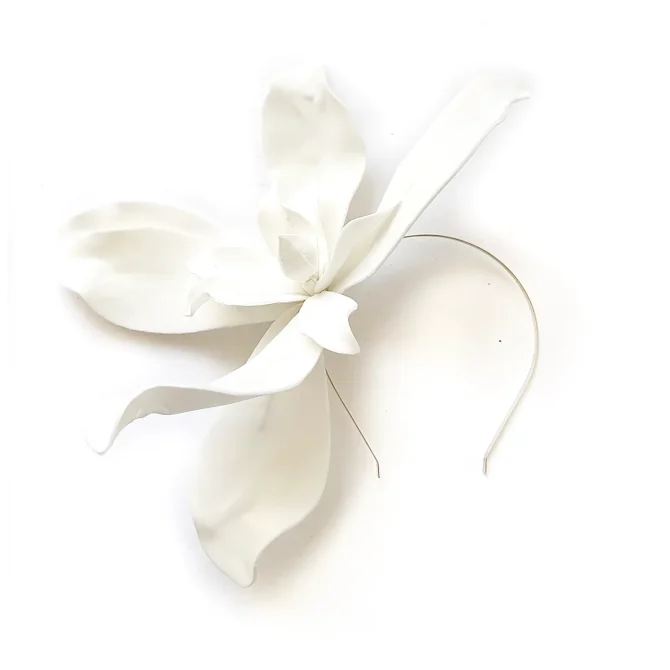 Headpiece Long White Flower