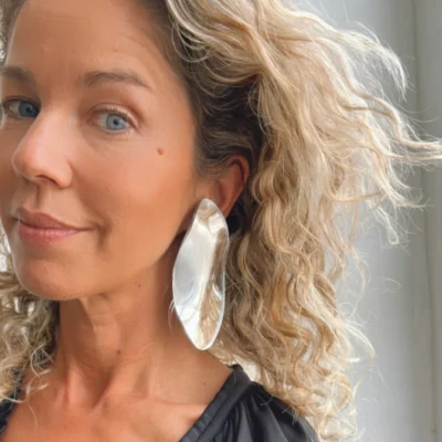 melting silver earrings