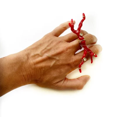 Anéis Coral Vermelho