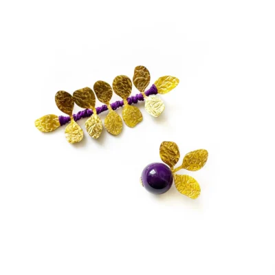 gold purple earrings