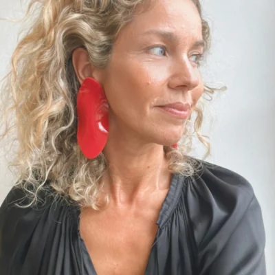 melting red earrings