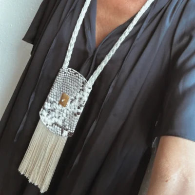 silk snake necklaces Ivory