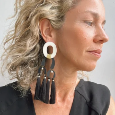 koa black earrings