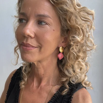 Petite Fleur pink earrings