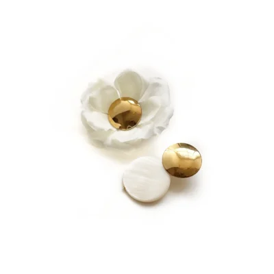 Petite Fleur White Earrings