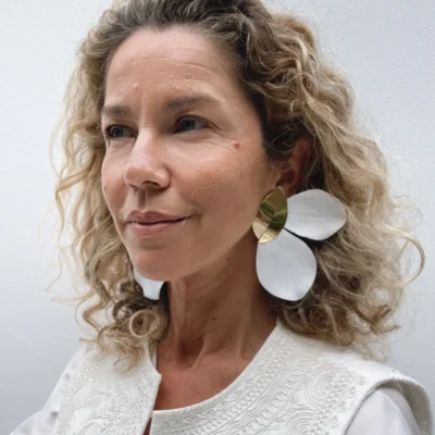 white earrings