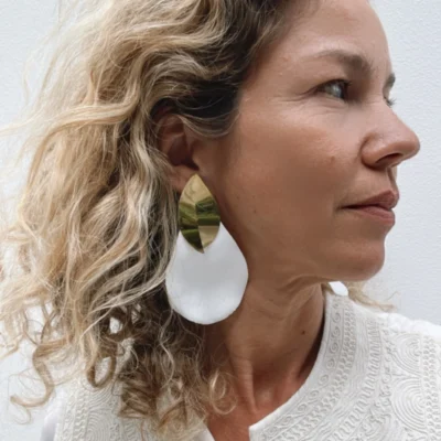 white earrings
