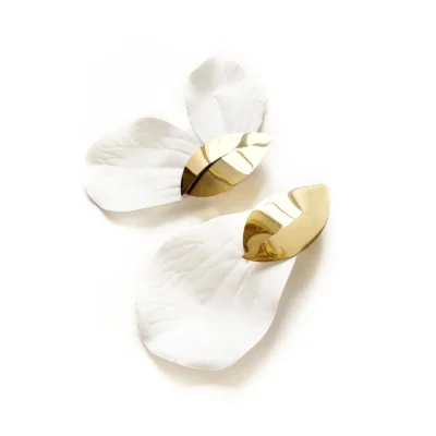 white earrings
