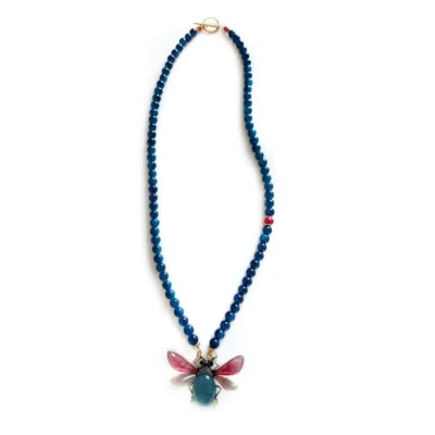 blue bug necklace