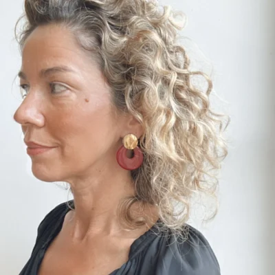 Petite Fleur Red Wine earrings