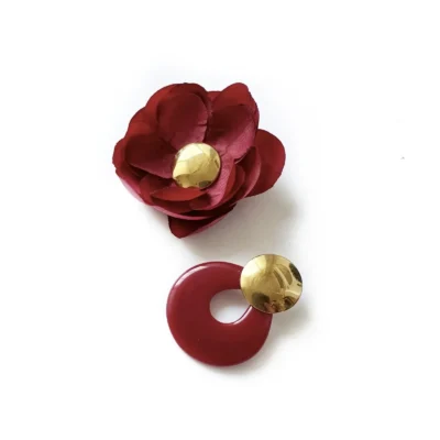 Petite Fleur Red Wine earrings