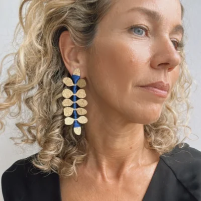 Brincos Gold Blue