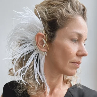 Noah ear cuff earring - White