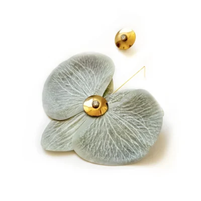 mint orchid earrings