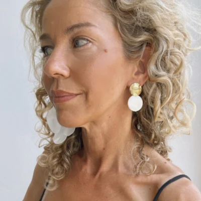 white orchid earrings
