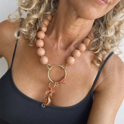 nude seahorse necklace