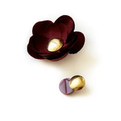 Petite Fleur Dark Red Earrings
