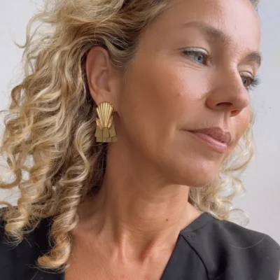 Gold scale earrings