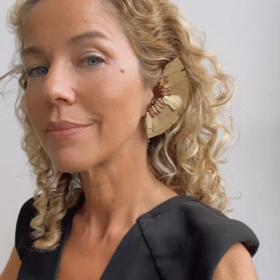 Gold scale earrings