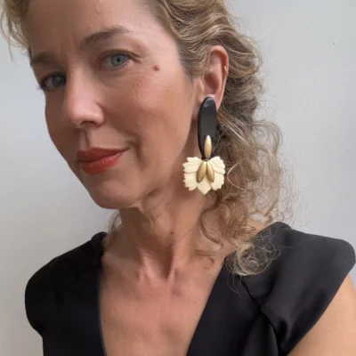 Bug B&W earrings