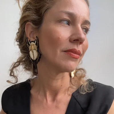 Bug B&W earrings