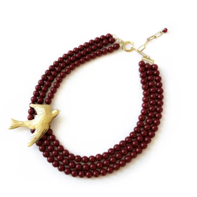 colar bird bordeaux