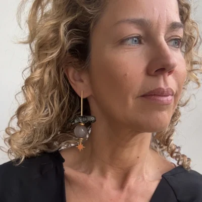 Grey parrot earrings