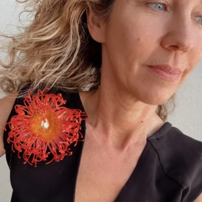 Protea brooch