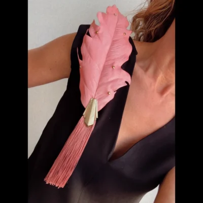 peach brooch
