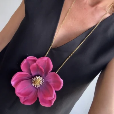 Magnolia Dark Pink Necklace