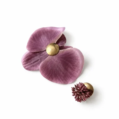 brincos orquídea rosa velho
